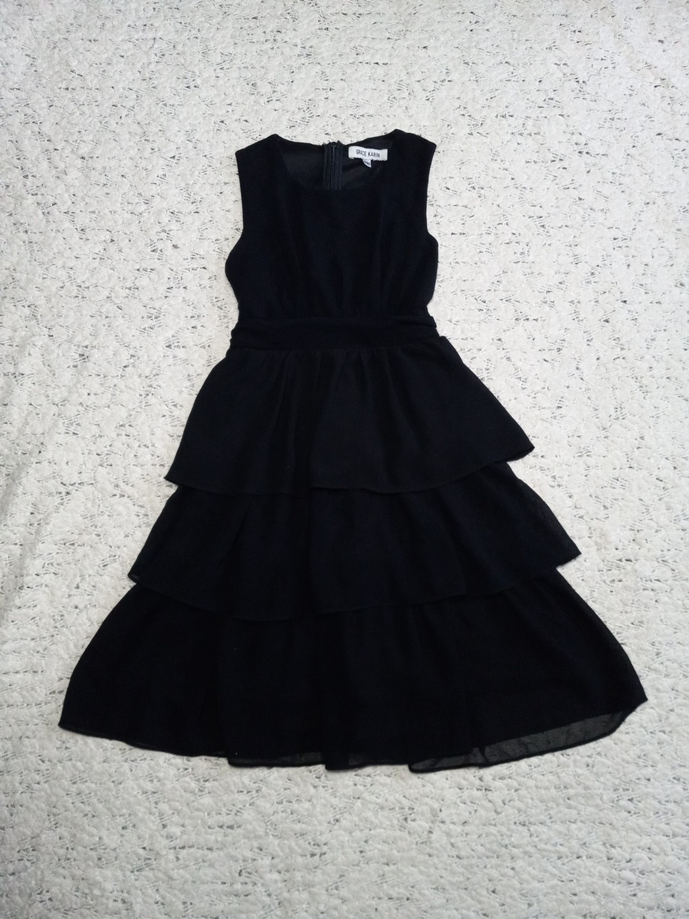Grace Karin Black Tiered Sleeveless Dress Size 8-9